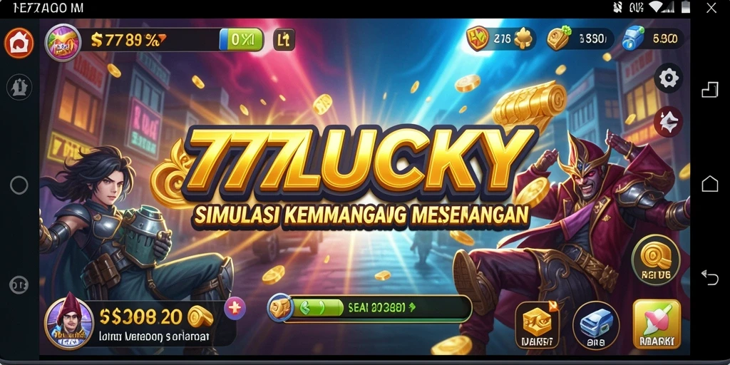 Tampilan gameplay menegangkan dari 777LUCKY yang menunjukkan aksi seru.