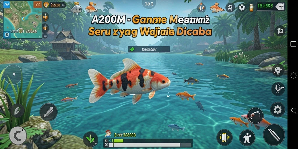 Gameplay menarik A200M dalam aktivitas memancing yang seru.