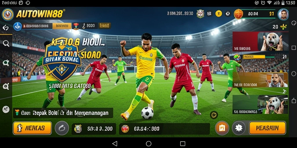 Tampilan gameplay sepak bola yang seru di AUTOWIN88.