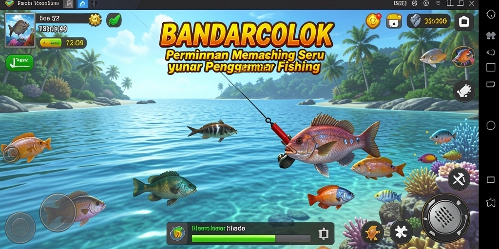 Gameplay BANDARCOLOK yang mendebarkan saat memancing ikan.
