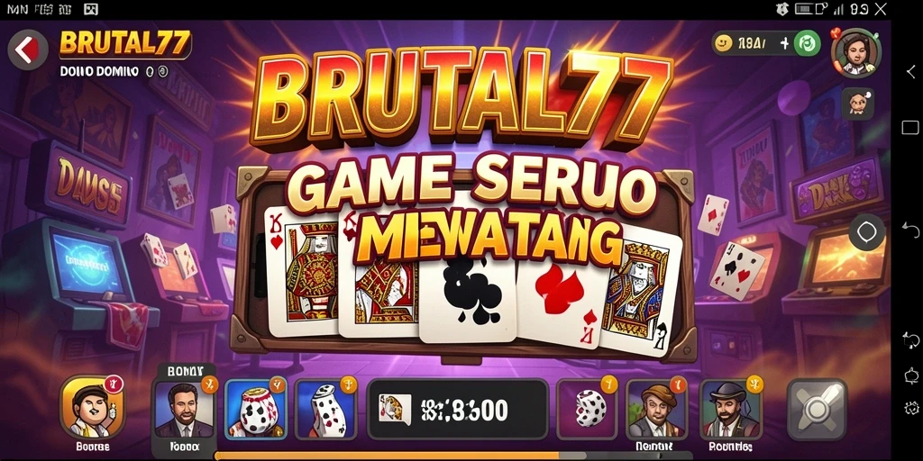 Tampilan menarik dari game Domino BRUTAL77 dengan gameplay yang seru.