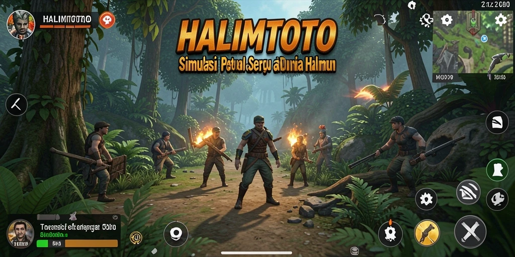 Tampilan gameplay seru dalam HALIMTOTO yang menampilkan interaksi karakter.