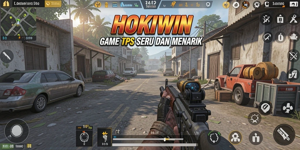 Screenshot utama HOKIWIN menampilkan aksi tembak-menembak yang mendebarkan.
