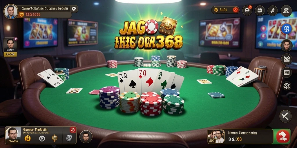 Screenshot utama JAGO368 menampilkan momen seru permainan poker yang penuh strategi.
