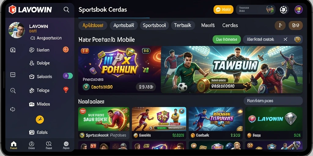 Tampilan LAVOWIN yang menarik saat bermain taruhan olahraga.