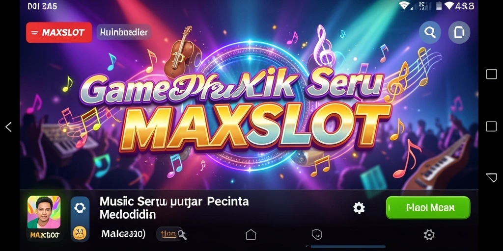 Tampilan gameplay seru di MAXSLOT dengan berbagai pilihan musik.