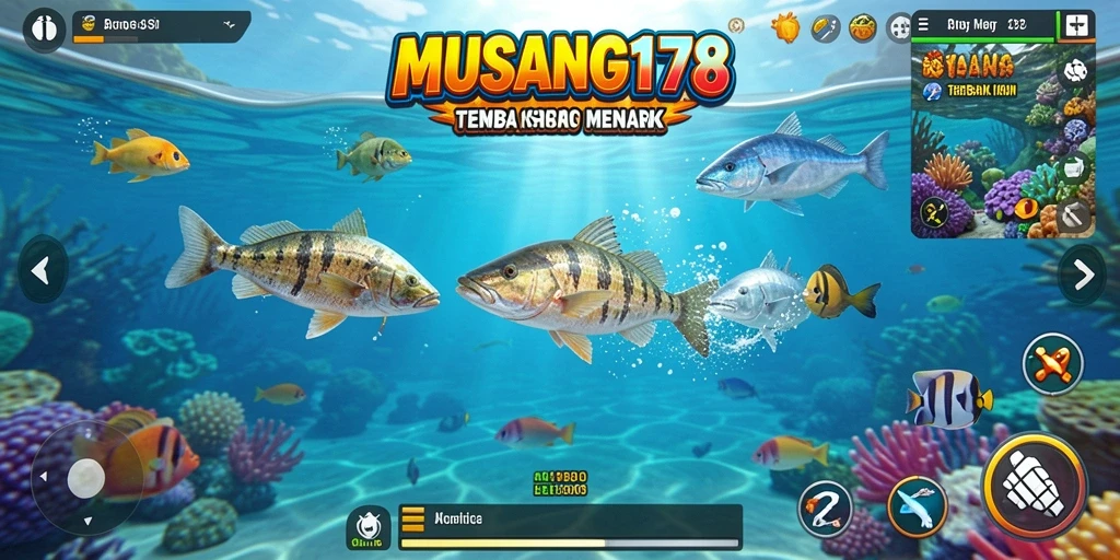 Tampilan gameplay seru dalam MUSANG178 saat menembak ikan.
