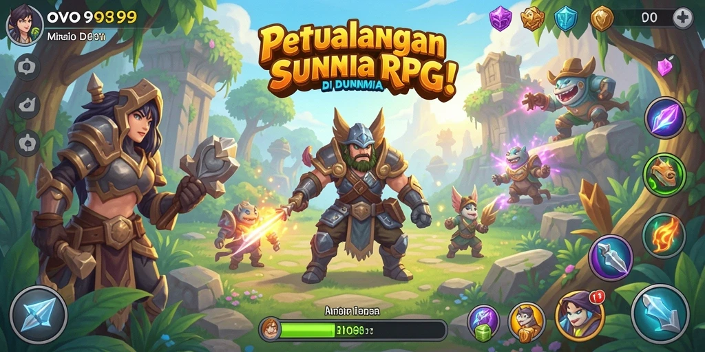 Tampilan gameplay OVO99 yang mendebarkan di dunia RPG.