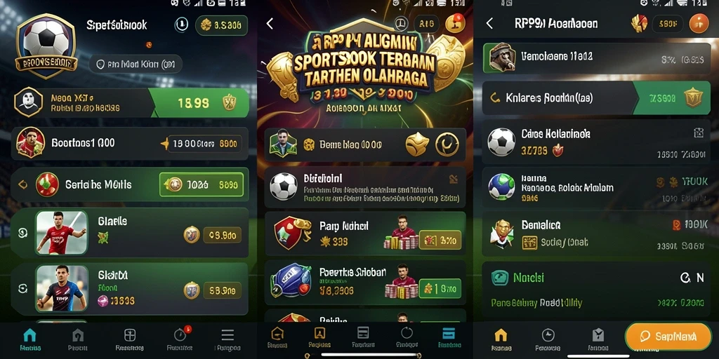 Tampilan screenshot RP99 yang menampilkan antarmuka taruhan olahraga.