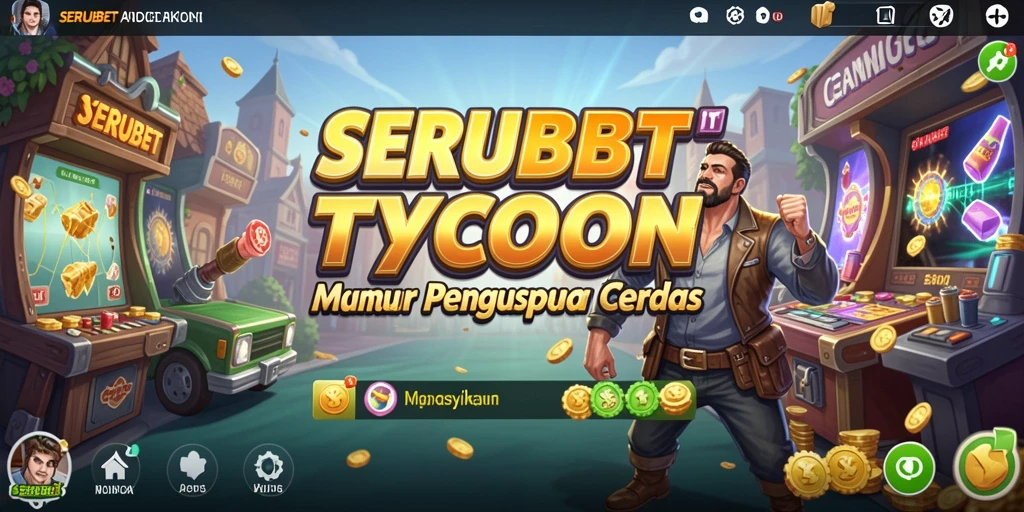 Screenshot gameplay SERUBET yang menampilkan manajemen bisnis yang seru.
