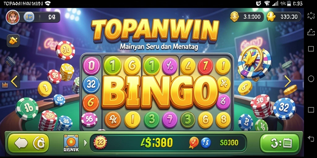 Screenshot gameplay TOPANWIN menampilkan suasana permainan Bingo yang seru.